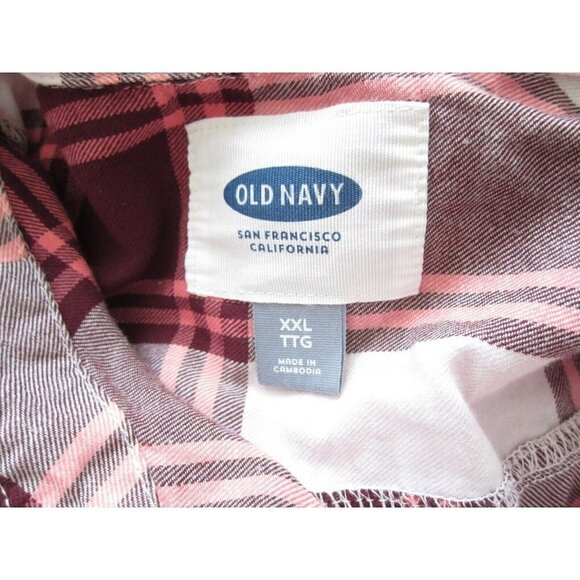 Women Old Navy Flannel Plaid Front Button Long Sleeve Shirt Size XXL (WB120) - Picture 7 of 9